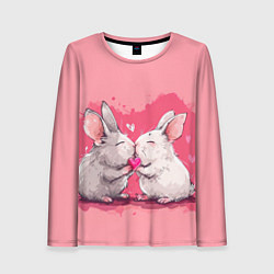 Лонгслив женский Милые влюбленные кролики, цвет: 3D-принт