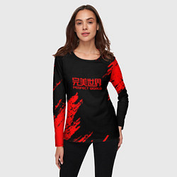 Лонгслив женский Perfectworld красные краски, цвет: 3D-принт — фото 2