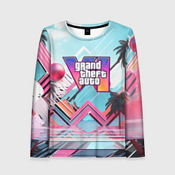 Женский лонгслив Gta 6 логотип в стиле vice city