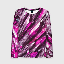 Женский лонгслив Розовые драгоценные кристаллы