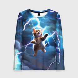 Женский лонгслив Гром кот и молния