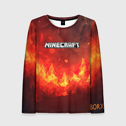 Лонгслив женский Minecraft logo fire, цвет: 3D-принт