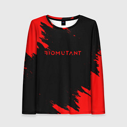 Женский лонгслив Биомутант краски красные