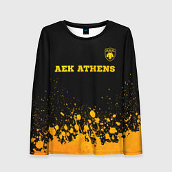 Лонгслив женский AEK Athens - gold gradient посередине, цвет: 3D-принт