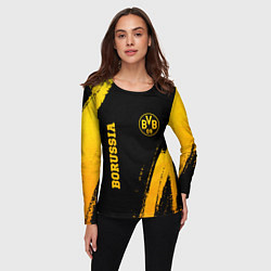 Лонгслив женский Borussia - gold gradient вертикально, цвет: 3D-принт — фото 2