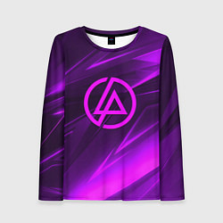 Женский лонгслив Linkin park neon stripes logo