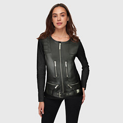 Лонгслив женский Terminator first - leather jacket, цвет: 3D-принт — фото 2