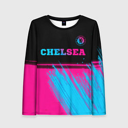 Лонгслив женский Chelsea - neon gradient посередине, цвет: 3D-принт