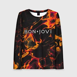 Лонгслив женский Bon Jovi red lava, цвет: 3D-принт
