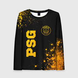 Женский лонгслив PSG - gold gradient вертикально