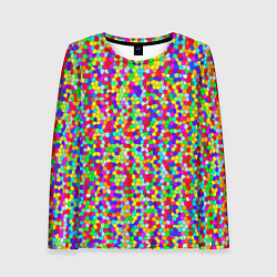 Лонгслив женский Разноцветная мелкая мозаика, цвет: 3D-принт