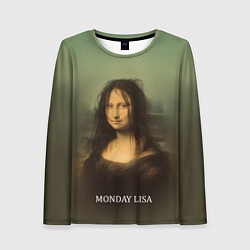 Лонгслив женский Лиза в понедельник - Мона Лиза, цвет: 3D-принт