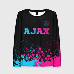 Лонгслив женский Ajax - neon gradient посередине, цвет: 3D-принт