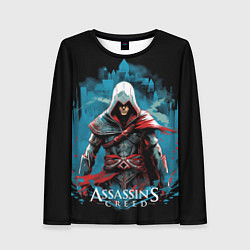Лонгслив женский Assassins creed холодный фон, цвет: 3D-принт