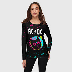 Лонгслив женский AC DC - rock star cat, цвет: 3D-принт — фото 2