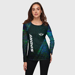 Лонгслив женский Mini sport glitch blue, цвет: 3D-принт — фото 2