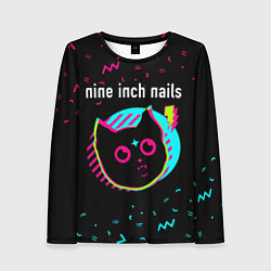 Лонгслив женский Nine Inch Nails - rock star cat, цвет: 3D-принт