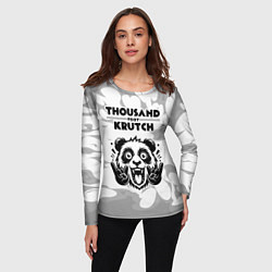 Лонгслив женский Thousand Foot Krutch рок панда на светлом фоне, цвет: 3D-принт — фото 2