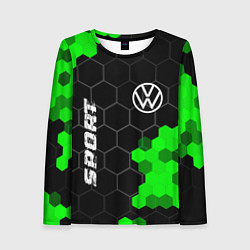 Женский лонгслив Volkswagen green sport hexagon