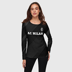 Лонгслив женский AC Milan sport на темном фоне посередине, цвет: 3D-принт — фото 2