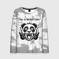 Лонгслив женский The Cranberries рок панда на светлом фоне, цвет: 3D-принт