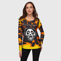 Лонгслив женский Joy Division рок панда и огонь, цвет: 3D-принт — фото 2