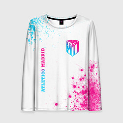 Женский лонгслив Atletico Madrid neon gradient style вертикально