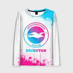 Лонгслив женский Brighton neon gradient style, цвет: 3D-принт