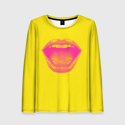 Лонгслив женский Абстрактные ретро губы, цвет: 3D-принт