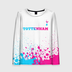 Лонгслив женский Tottenham neon gradient style посередине, цвет: 3D-принт