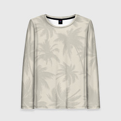 Женский лонгслив Бежевые пальмы паттерн
