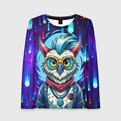 Женский лонгслив Сова модница на стиле