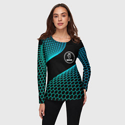 Лонгслив женский Saab electro hexagon, цвет: 3D-принт — фото 2