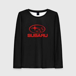 Женский лонгслив Subaru red logo