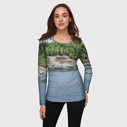 Лонгслив женский Троицко-байновское месторождение глины, цвет: 3D-принт — фото 2