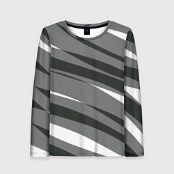 Женский лонгслив Серые с белым полосами