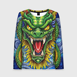 Лонгслив женский Крупная агрессивная змея, цвет: 3D-принт