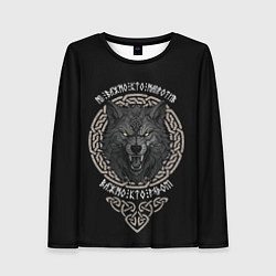 Лонгслив женский Волк воин - важно кто рядом, цвет: 3D-принт