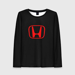 Женский лонгслив Honda red logo auto