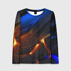 Женский лонгслив Синяя абстракция с желтыми плитами