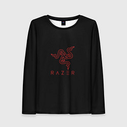 Лонгслив женский Razer red logo, цвет: 3D-принт