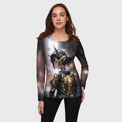 Лонгслив женский Девушка-андроид в золотых одеяниях, цвет: 3D-принт — фото 2