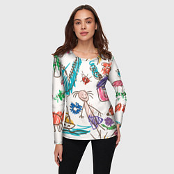 Лонгслив женский Детский принт, цвет: 3D-принт — фото 2
