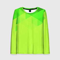 Женский лонгслив Кислотная геометрия лайм