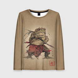 Женский лонгслив Жаба самурай - каллиграфия