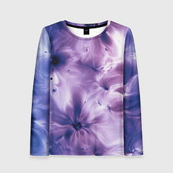 Лонгслив женский Синие и фиолетовые космические абстрактные узоры т, цвет: 3D-принт