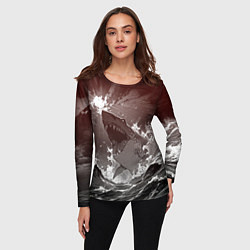 Лонгслив женский Клыкастая акула, цвет: 3D-принт — фото 2