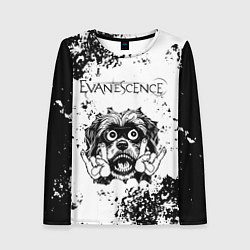 Лонгслив женский Evanescence - рок пес, цвет: 3D-принт