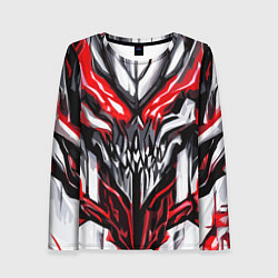 Лонгслив женский Абстрактный красный череп, цвет: 3D-принт