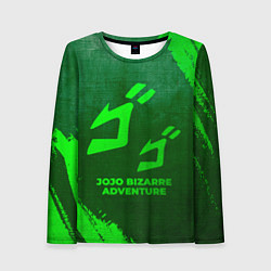 Лонгслив женский JoJo Bizarre Adventure - green gradient, цвет: 3D-принт